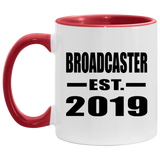 Broadcaster Established EST. 2019 - 11oz Accent Mug Red
