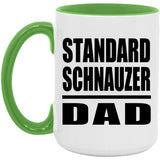 Standard Schnauzer Dad - 15oz Accent Mug Green