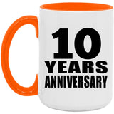 10th Anniversary 10 Years Anniversary - 15oz Accent Mug Orange