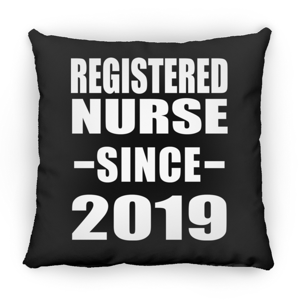 Registered Nurse Since 2019 - Throw Pillow Black