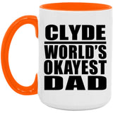 Clyde World's Okayest Dad - 15oz Accent Mug Orange