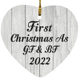 First Christmas As Gf & Bf 2022 - Heart Ornament F