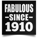 114th Birthday Fabulous Since 1910 - Poster Square