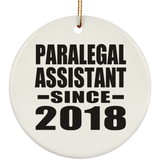 Paralegal Assistant Since 2018 - Circle Ornament