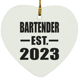 Bartender Established EST. 2023 - Heart Ornament