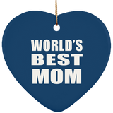 World's Best Mom - Heart Ornament
