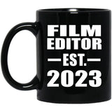Film Editor Established EST. 2023 - 11oz Coffee Mug Black