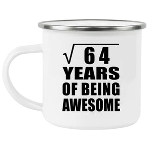 8th Birthday Square Root of 64 Years of Being Awesome - 12oz Camping Mug