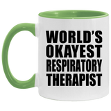World's Okayest Respiratory Therapist - 11oz Accent Mug Green