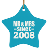 16th Anniversary Mr & Mrs Since 2008 - Star Ornament