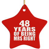 48th Anniversary 48 Years Of Being Mrs Right - Star Ornament
