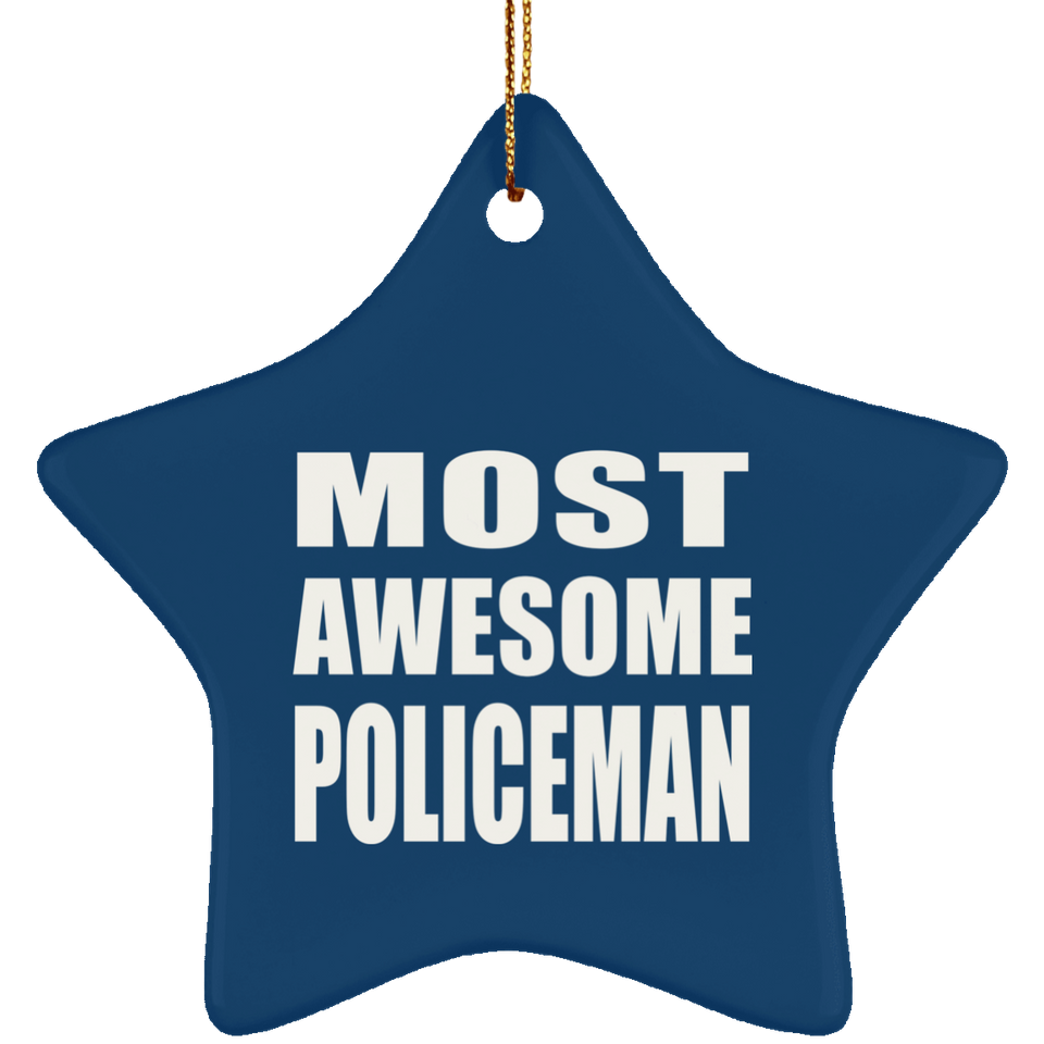 Most Awesome Policeman - Star Ornament