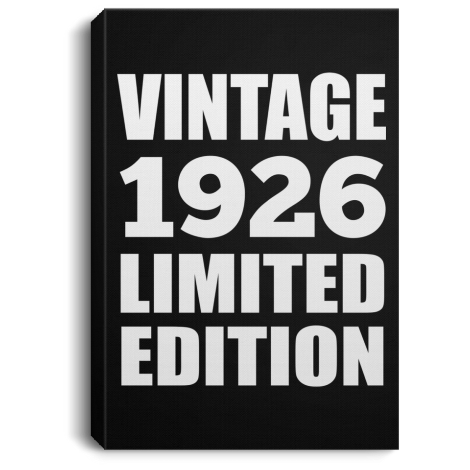 98th Birthday Vintage 1926 Limited Edition - Canvas Portrait