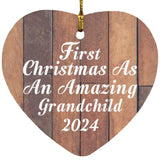 First Christmas As An Amazing Grandchild 2024 - Heart Ornament E