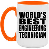 World's Best Engineering Technician - 15oz Accent Mug Orange