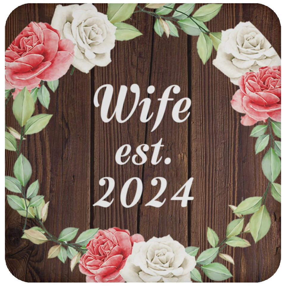 Wife Established Est. 2024 - Drink Coaster A