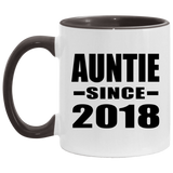 Auntie Since 2018 - 11oz Accent Mug Black