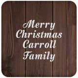 Merry Christmas Carroll Family - Drink Coaster D