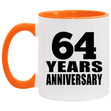 64th Anniversary 64 Years - 11oz Accent Mug Orange