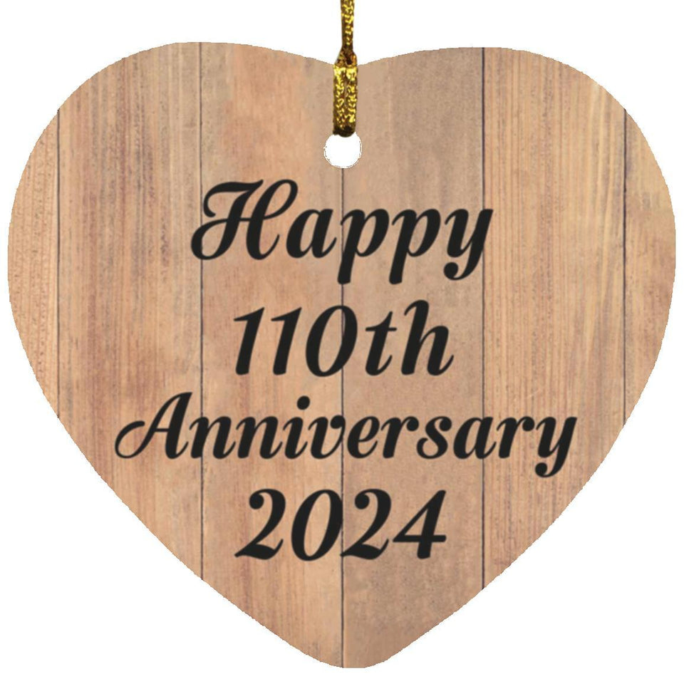 Happy 110th Anniversary 2024 - Heart Ornament C