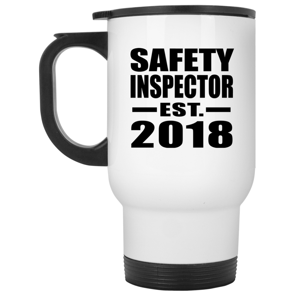 Safety Inspector Established EST. 2018 - White Travel Mug