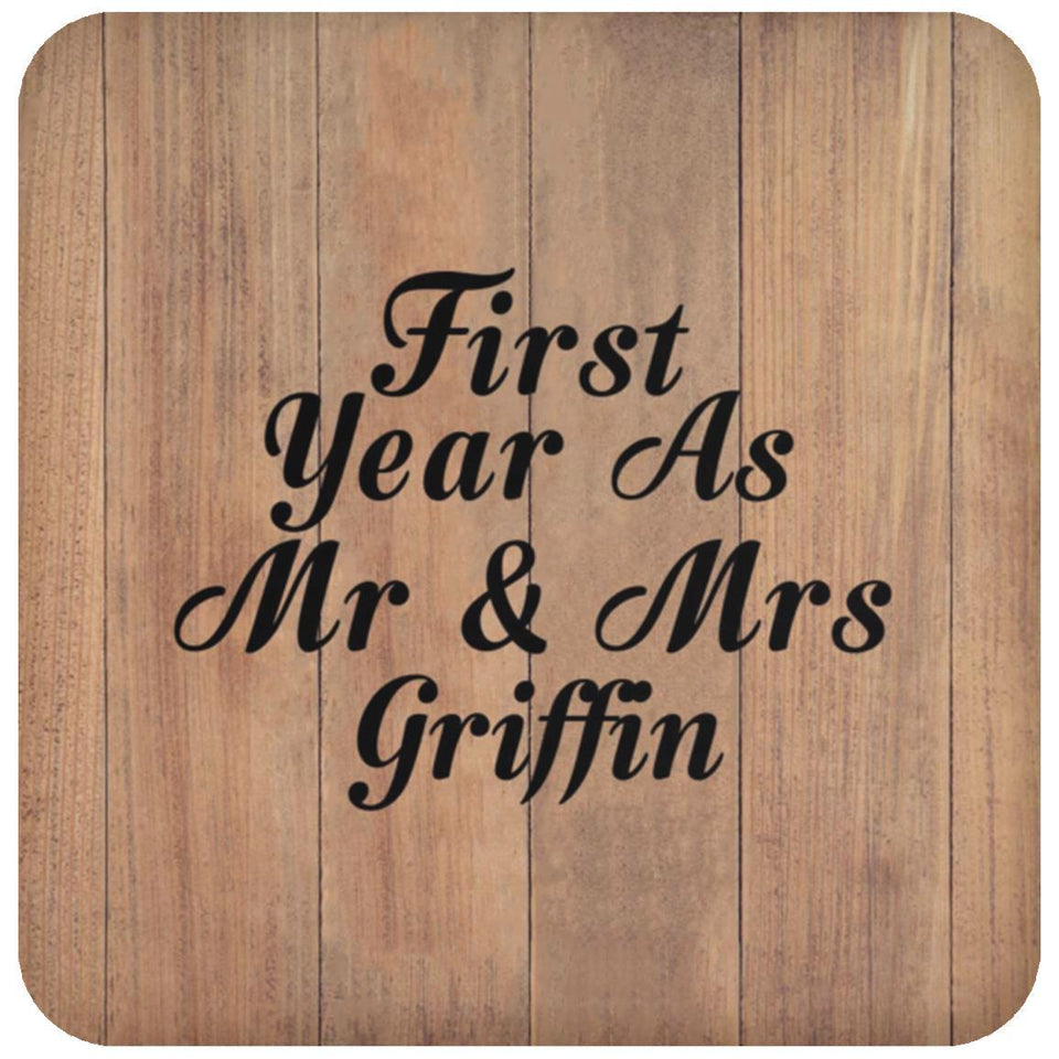 First Year As Mr & Mrs Griffin - Drink Coaster C