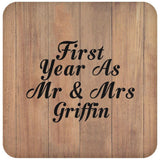 First Year As Mr & Mrs Griffin - Drink Coaster C