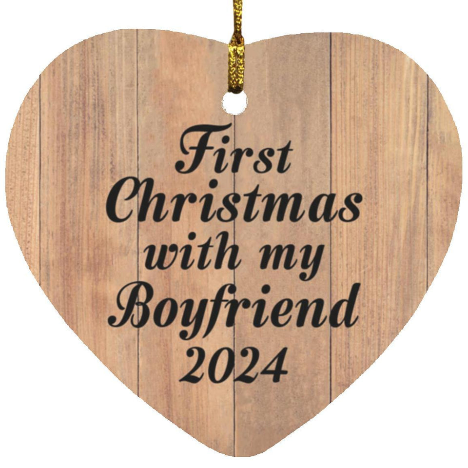 First Christmas With My Boyfriend 2024 - Heart Ornament C