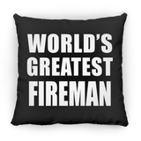 World's Greatest Fireman - Throw Pillow Black