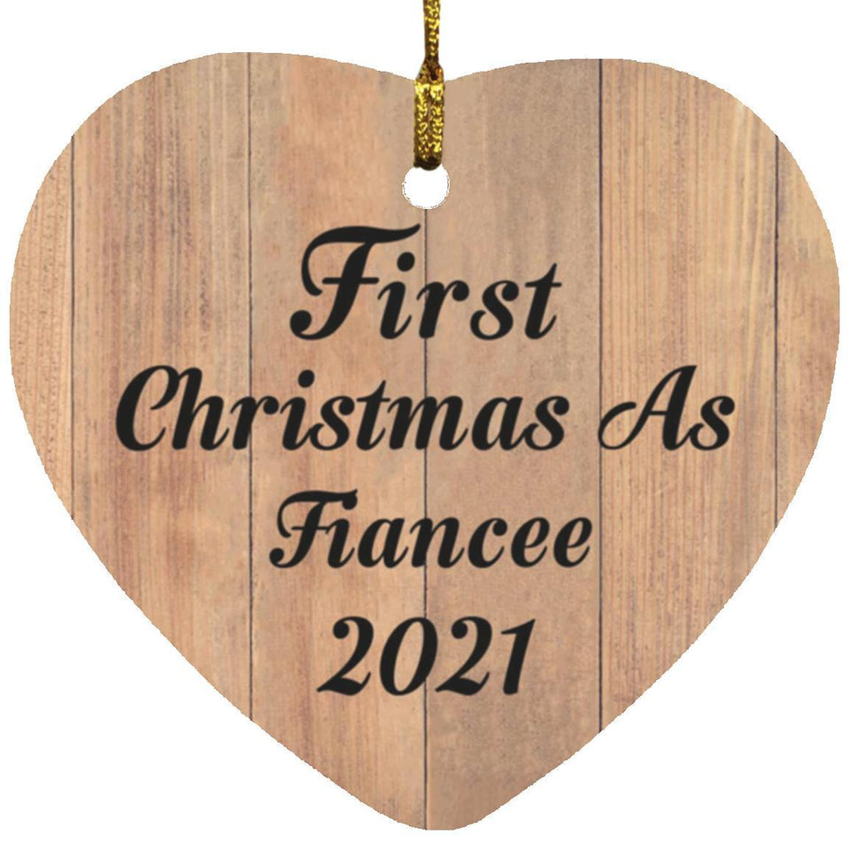 First Christmas As Fiancee 2021 - Heart Ornament C