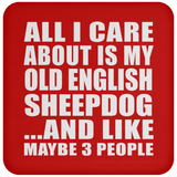All I Care About Is My Old English Sheepdog - Drink Coaster