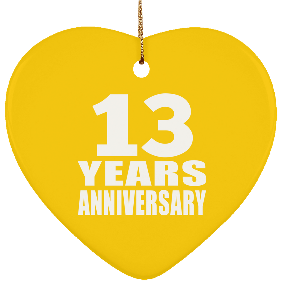 13th Anniversary 13 Years - Heart Ornament