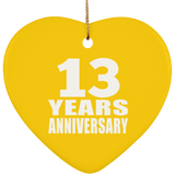 13th Anniversary 13 Years - Heart Ornament
