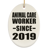 Animal Care Worker Since 2019 - Oval Ornament