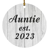 Auntie Established Est. 2023 - Circle Ornament F