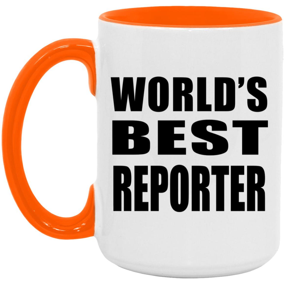 World's Best Reporter - 15oz Accent Mug Orange