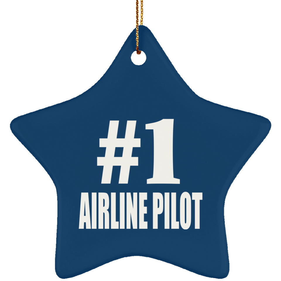 Number One #1 Airline Pilot - Star Ornament