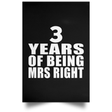 3rd Anniversary 3 Years Of Being Mrs Right - Poster Portrait
