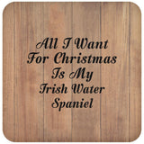 All I Want For Christmas Is My Irish Water Spaniel - Drink Coaster C