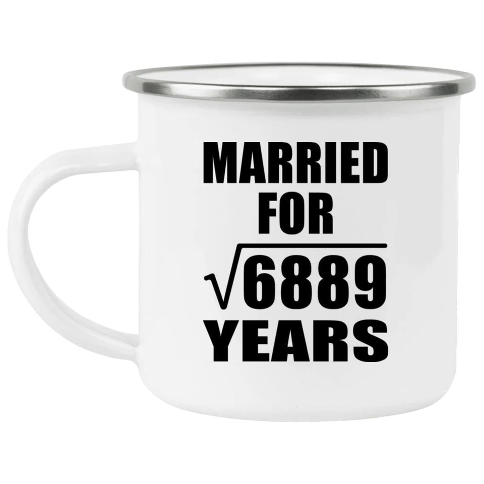 83rd Anniversary Married For Square Root of 6889 Years - 12oz Camping Mug