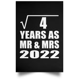 2nd Anniversary Square Root of 4 Years As Mr & Mrs 2022 - Poster Portrait