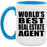 World's Best Real Estate Agent - 15oz Accent Mug Blue