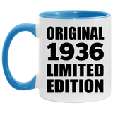 88th Birthday Original 1936 Limited Edition - 11oz Accent Mug Blue