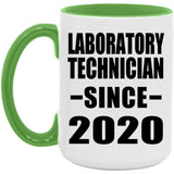 Laboratory Technician Since 2020 - 15oz Accent Mug Green