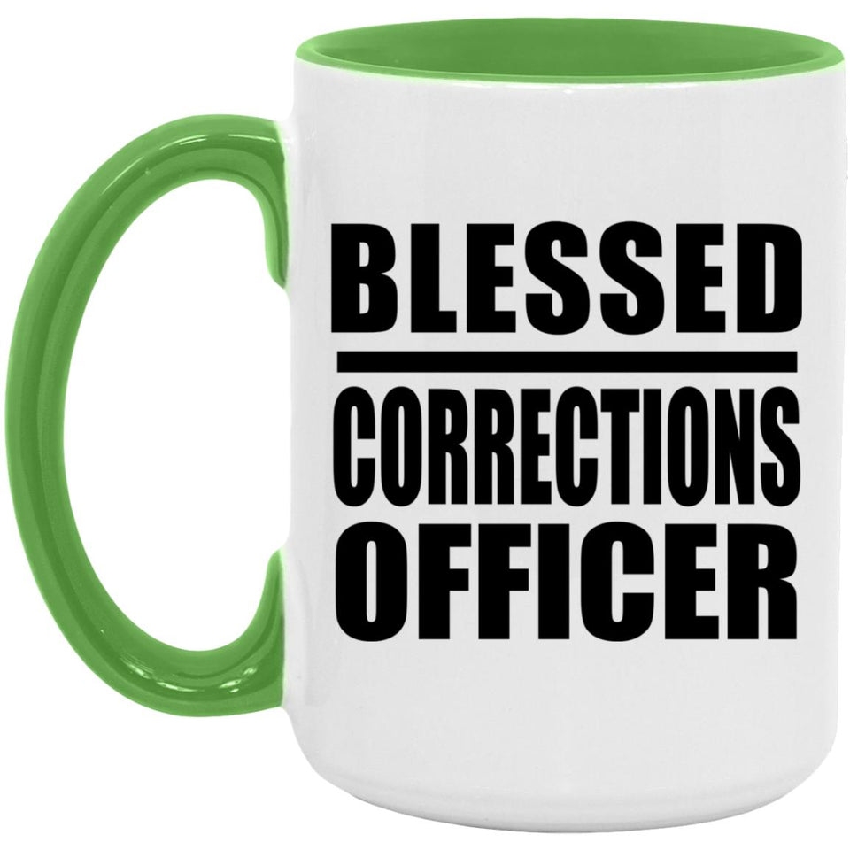 Blessed Corrections Officer - 15oz Accent Mug Green