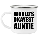World's Okayest Auntie - 12oz Camping Mug
