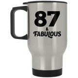 87th Birthday 87 & Fabulous - Silver Travel Mug