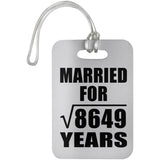93rd Anniversary Married For Square Root of 8649 Years - Luggage Bag Tag