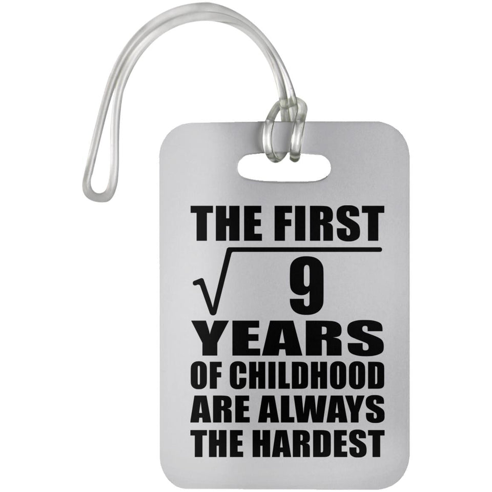 3rd Birthday Square Root of 9 Years of Childhood - Luggage Bag Tag