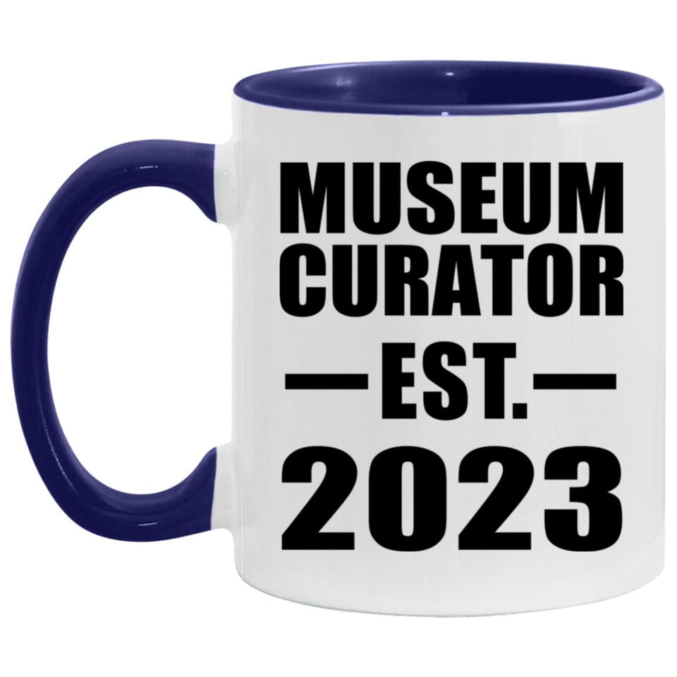 Museum Curator Established Est. 2023 - 11oz Accent Mug Purple